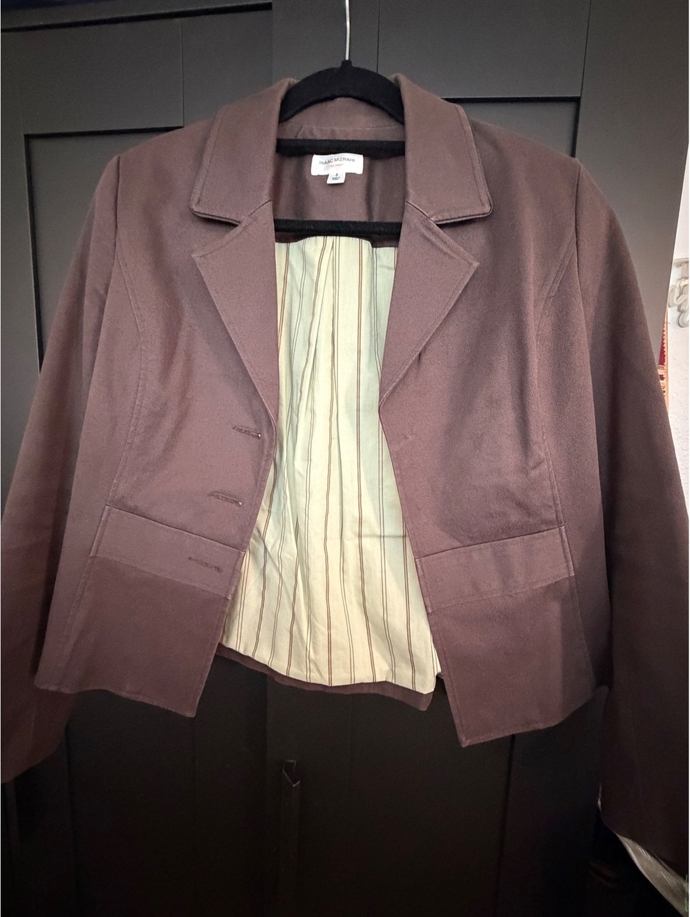 Isaac Mizrahi for Target Blazer Women’s 8 Brown Y2K Lined Career Jacket 2000s